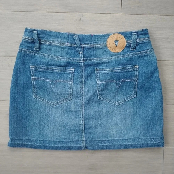 Voltige Denim Blue  Jean Mini Skirt, 26 - Picture 4 of 6